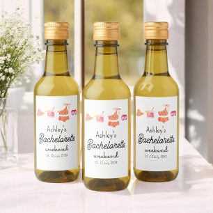 Étiquettes Pour Bouteilles De Vin Week-end de fiançailles en bikini sur la plage