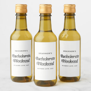 Étiquettes Pour Bouteilles De Vin Week-end de l'enterrement de vie de jeune fille mi