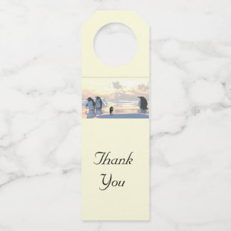 Étiquettes Pour Bouteilles des pingouins qui refroidissent sur une banquise