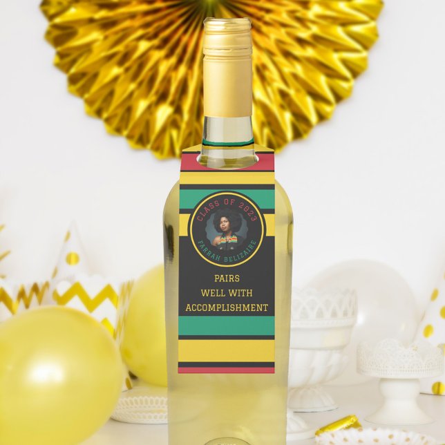 Étiquettes Pour Bouteilles Diplôme de photo panafricain (Créateur téléchargé)