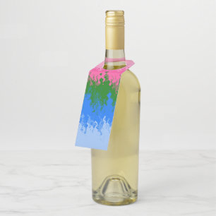 Étiquettes Pour Bouteilles Drapeau de fierté omniromantique abstrait ondulé t