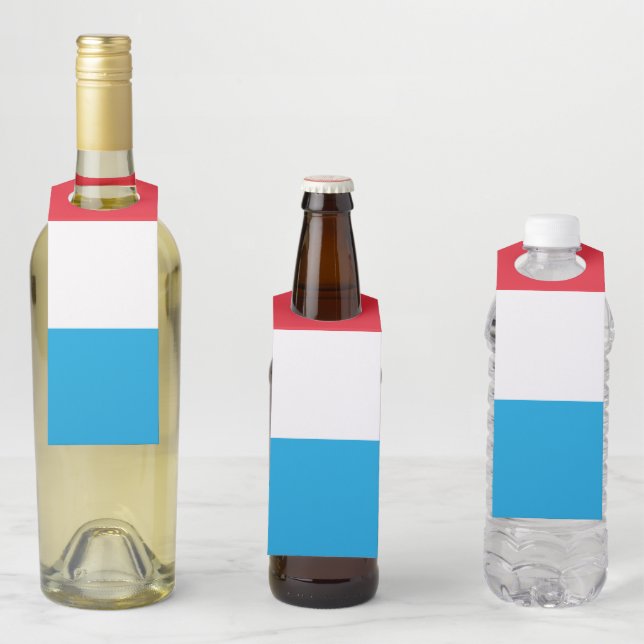 Étiquettes Pour Bouteilles drapeau du Luxembourg (En situation)