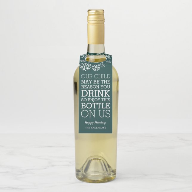 Étiquettes Pour Bouteilles Drôle enseignant Noël Vin cadeau (Sur bouteille)