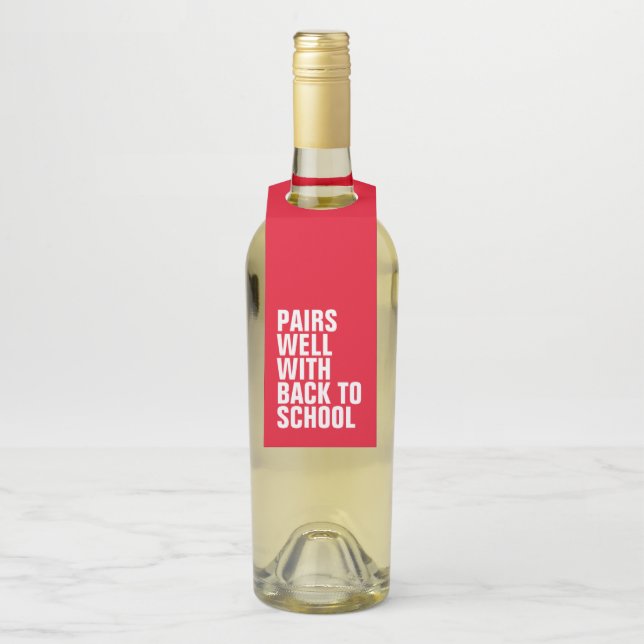 Étiquettes Pour Bouteilles Drôle retour à l'école professeur vin (Sur bouteille)