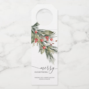 Étiquettes Pour Bouteilles Elégante aquarelle Noël