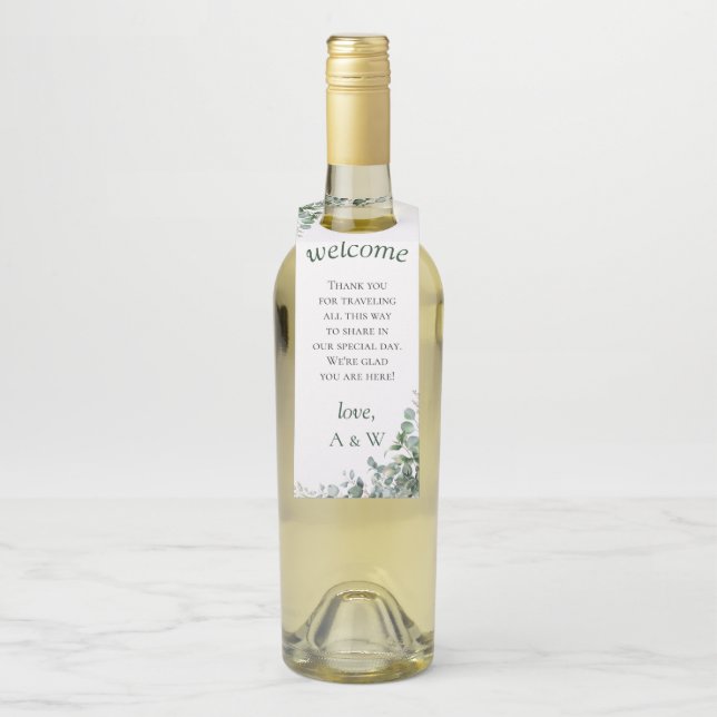 Étiquettes Pour Bouteilles Elégante verdure Eucalyptus Feuille Mariage (Sur bouteille)