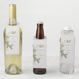 Étiquettes Pour Bouteilles Elegantes fougères personnalisées pour Noël d'entr