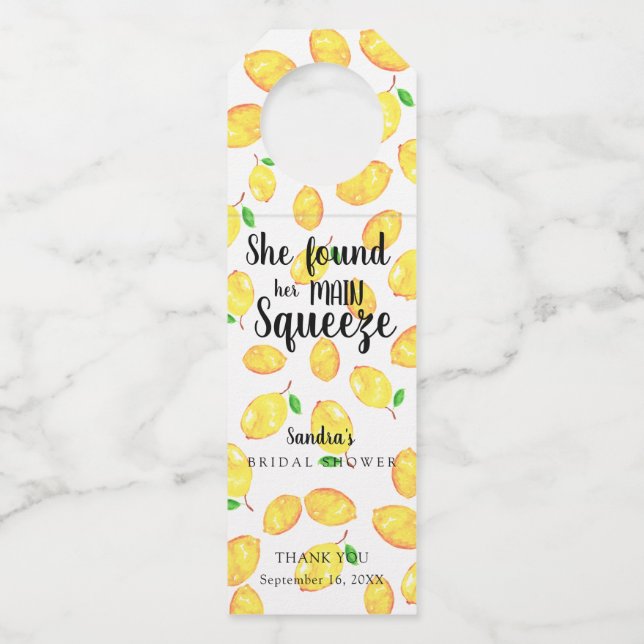 Étiquettes Pour Bouteilles Elle a trouvé sa douce Mariage de citron (Devant)