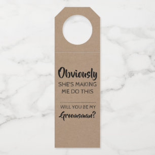 Étiquettes Pour Bouteilles Évidemment - Drôle Groomsmen Proposition