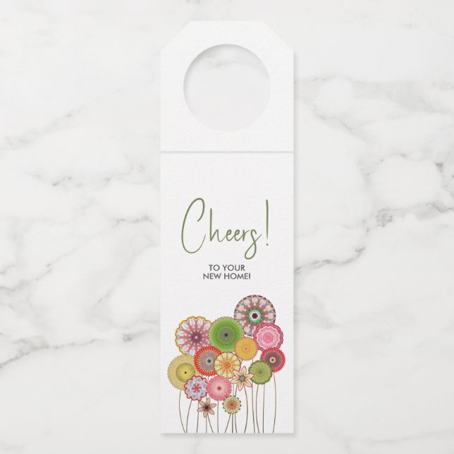 Étiquettes Pour Bouteilles Félicitations pour votre nouveau bouquet de fleurs (Devant)