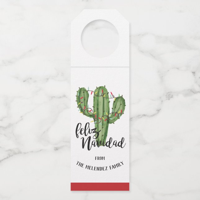 Étiquettes Pour Bouteilles Feliz Navidad Le porte-bouteilles de Noël (Devant)