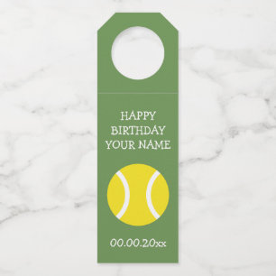 Étiquettes Pour Bouteilles Fête d'anniversaire sur le thème de tennis personn