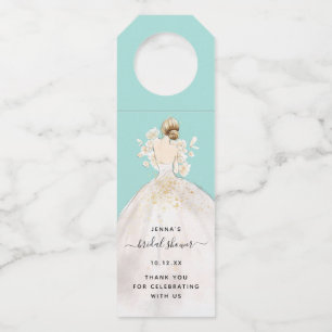 Étiquettes Pour Bouteilles Fête des mariées de mariée illustrée Magnolia