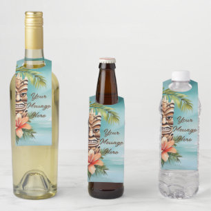 Étiquettes Pour Bouteilles Fête Tropicale Tiki