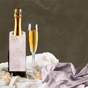 Étiquettes Pour Bouteilles Fine Lines Gold Abstrait Mariage Mauve ID867