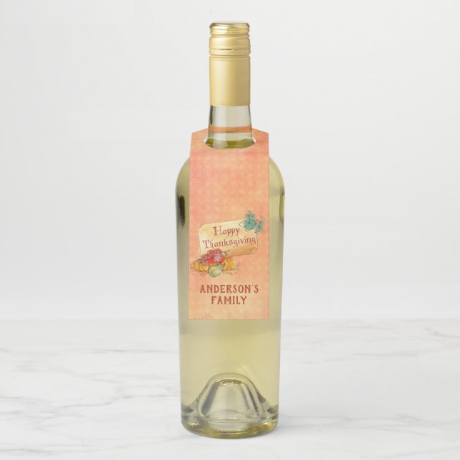 Étiquettes Pour Bouteilles Fruits d'automne (Sur bouteille)