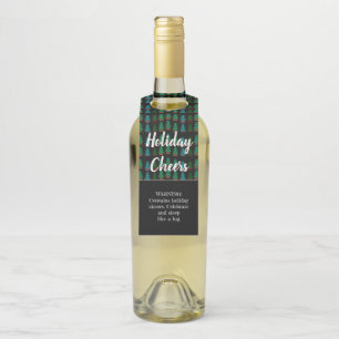 Étiquettes Pour Bouteilles Funny Winter Rustic Holiday Cheers Tree Motif