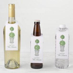 Étiquettes Pour Bouteilles Hautière monogramme aquarelle