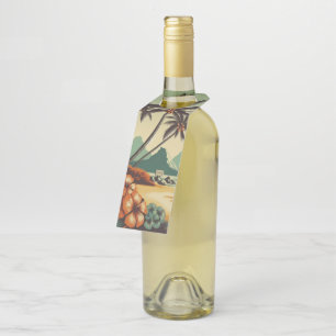 Étiquettes Pour Bouteilles Hawaï vintage/tropical