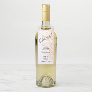 Étiquettes Pour Bouteilles Herbe des Pampas Chic de Mariage Réversible Acclam