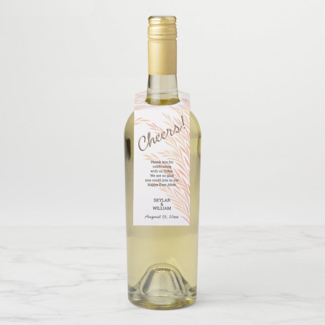 Étiquettes Pour Bouteilles Herbe des Pampas Chic de Mariage Réversible Acclam (Sur bouteille)