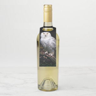 Étiquettes Pour Bouteilles Hibou des neiges majestueux d'hiver