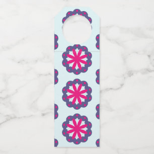 Étiquettes Pour Bouteilles Illustration de formes florales violettes et roses