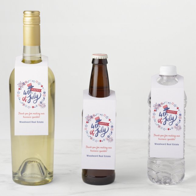 Étiquettes Pour Bouteilles Immobilier 4 juillet Fête de l'Indépendance Person (En situation)