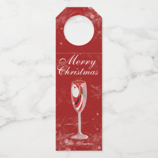 Étiquettes Pour Bouteilles Jolly Christmas Cheers with Santa Champagne winter