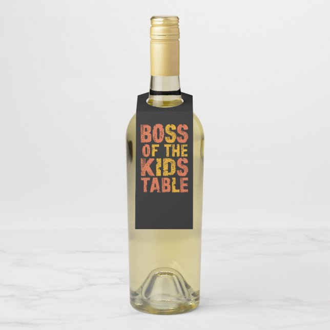 Étiquettes Pour Bouteilles Jour de Thanksgiving Patron de la table des enfant (Sur bouteille)