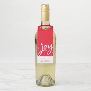 Étiquettes Pour Bouteilles JOY HOLIDAY élégant simple moderne amusant rouge é