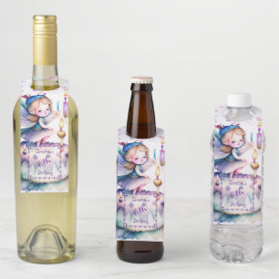 Étiquettes Pour Bouteilles Joyeux Anniversaire Fée 01