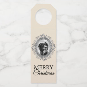 Étiquettes Pour Bouteilles Joyeux Noël Festif Vacances Silver Frame Photo