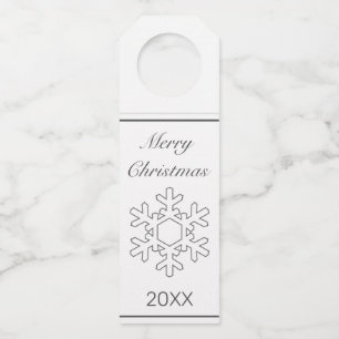 Étiquettes Pour Bouteilles Joyeux Noël Moderne Minimaliste Blanc Anniversaire