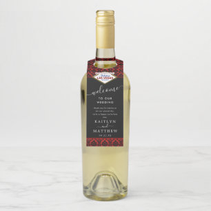 Étiquettes Pour Bouteilles La collection de mariage The Glitter Damask Las Ve