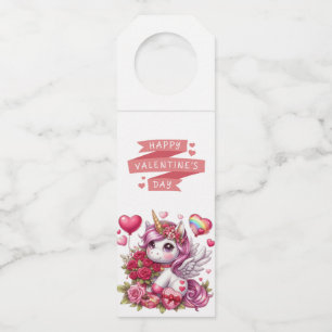 Étiquettes Pour Bouteilles La mignonne Saint Valentin licorne