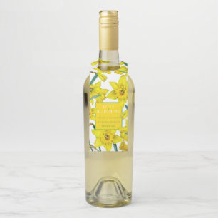 Étiquettes Pour Bouteilles L'amour fleurit l'aquarelle jaune mariage de print