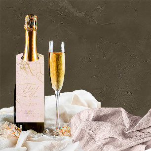 Étiquettes Pour Bouteilles Lignes fines Gold Abstrait Mariage Blush ID867