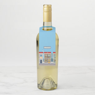 Étiquettes Pour Bouteilles Maisons portugaises magnifiques avec des carreaux 