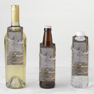 Étiquettes Pour Bouteilles Marbre élégant personnalisé