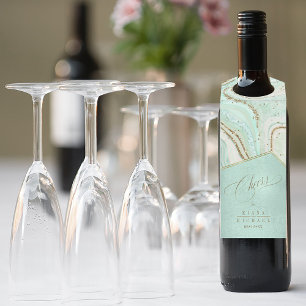 Étiquettes Pour Bouteilles Mariage Agate Abstrait - Cheers Mnt ID827