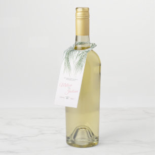 Étiquettes Pour Bouteilles Mariage d'aquarelle vert tropical