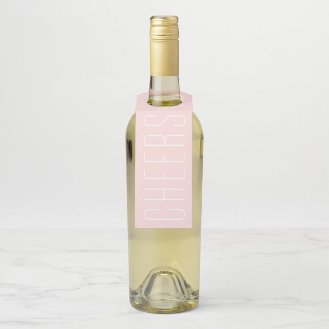 Étiquettes Pour Bouteilles Mariage de destination rose moderne à Cheers (Sur bouteille)