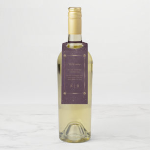 Étiquettes Pour Bouteilles Mariage d'or de Bourgogne céleste Tags