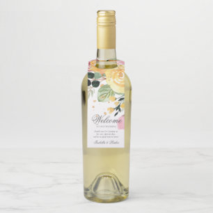 Étiquettes Pour Bouteilles Mariage Floral Aquarelle Personnalisé Élégant