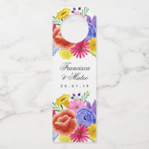 Étiquettes Pour Bouteilles Mariage Floral Fiesta Espagnole