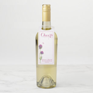 Étiquettes Pour Bouteilles Mariage floral rose aquarelle de fleurs sauvages