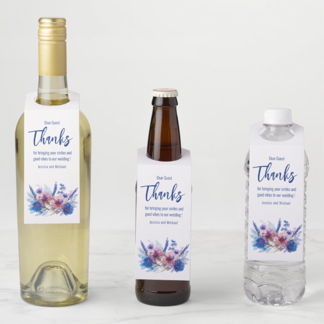 Étiquettes Pour Bouteilles Merci mariage (En situation)