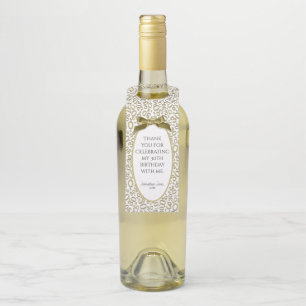 Étiquettes Pour Bouteilles "Merci" Motif de numéro 30 or/blanc