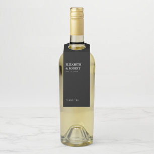 Étiquettes Pour Bouteilles Minimaliste noir & blanc Mariage traditionnel chic